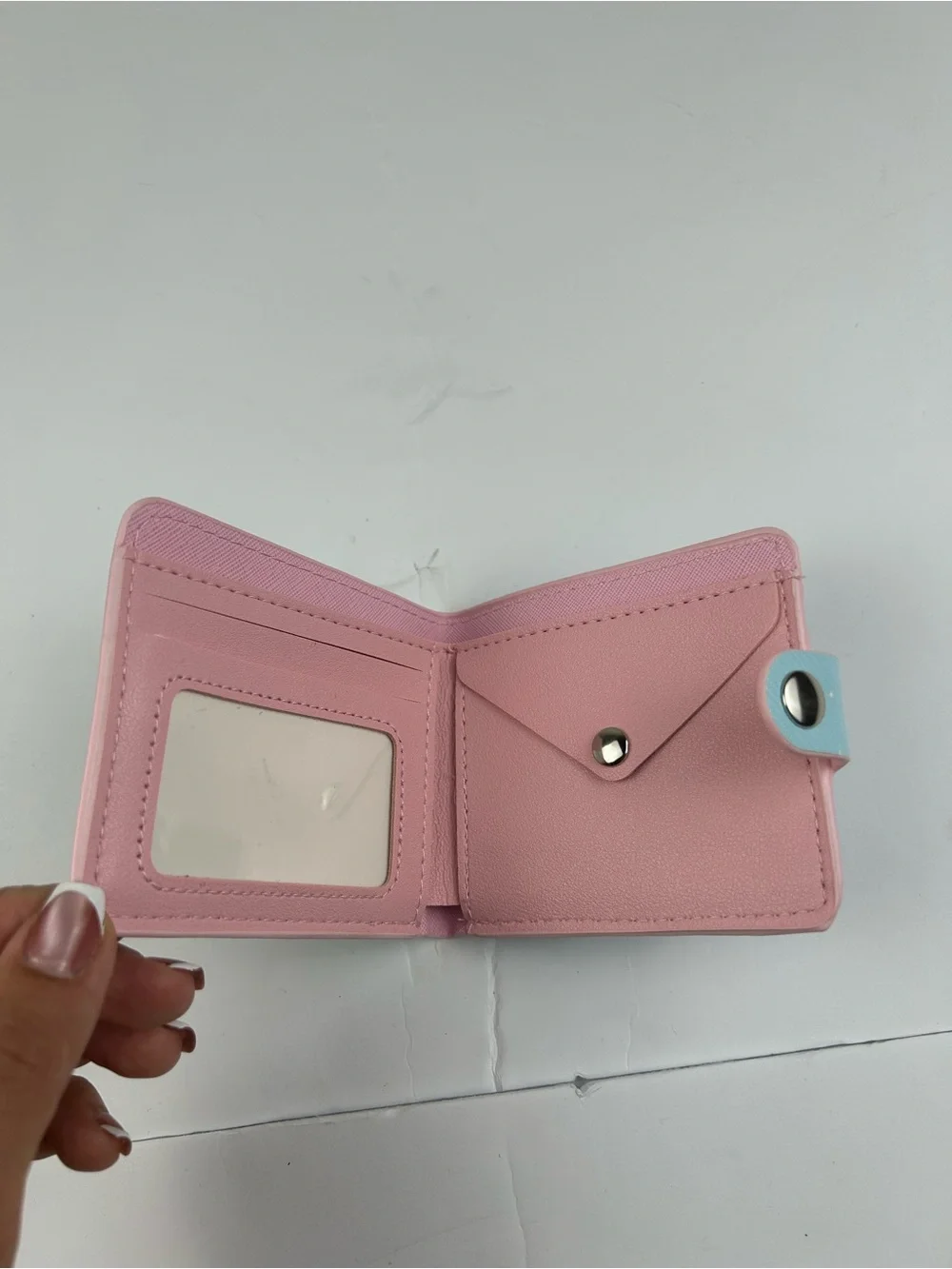 Cinnamoroll Bi-Fold Wallet Light Blue Pink Snap Closure Card Coin Holder New